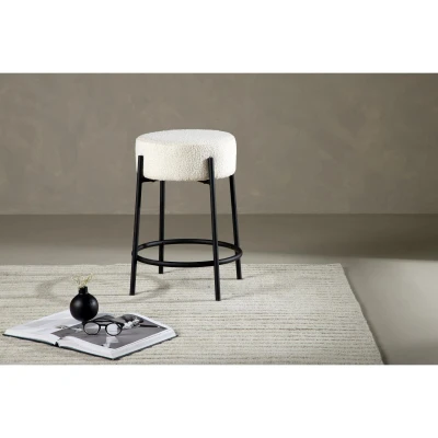 Afbeelding van Nusco barkruk 60cm boucle wit