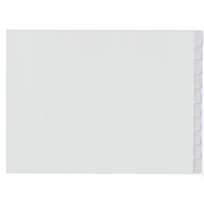 Afbeelding van Kangaro tabbladen A3 PP 120 micron grijs 4 gaats 10 delig venster dwars G3D10F B