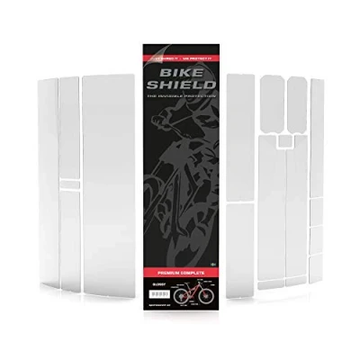 Afbeelding van Bikeshield framebescherming Premium Complete glossy bescherm je fiets! bovenbuis onderbuis voorvork crank achterbrug ketting kabel