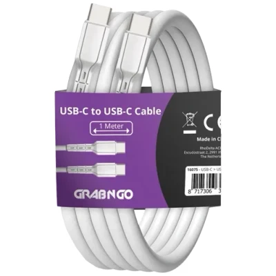 Afbeelding van Grab &#039;N Go USB C Kabel 1 Meter Wit