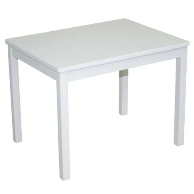 Afbeelding van roba Kindertafel van massief hout, activiteitenbureau, 50 x 66 cm, wit gelakt tafelblad
