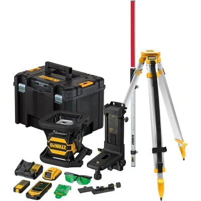Afbeelding van DEWALT DCE080D1GS SET 18V accu rotatielaser groen met Bluetooth in TSTAK + statief meetlat