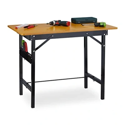 Afbeelding van Relaxdays werkbank/werktafel inklapbaar mdf en staal tot 100 kg
