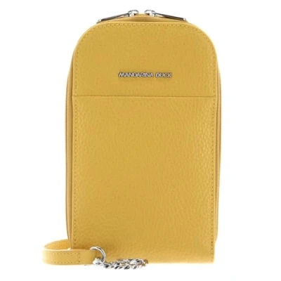 Afbeelding van MANDARINA DUCK Leren Schoudertas mobiele telefoon Mellow Leather Phone Crossbody Bag Ocher Geel