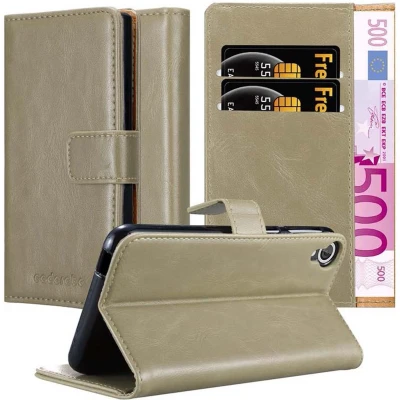 Afbeelding van Cadorabo Hoesje geschikt voor HTC Desire 820 in CAPPUCCINO BRUIN Beschermhoes met magnetische sluiting, standfunctie en kaartvakje Book Case Cover Etui