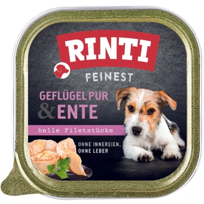 Afbeelding van RINTI Fijnste 11 x 150 g Hondenvoer Puur gevogelte &amp; eend