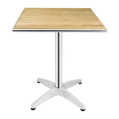 Afbeelding van Bolero vierkante terrastafel met essenhouten blad 60cm