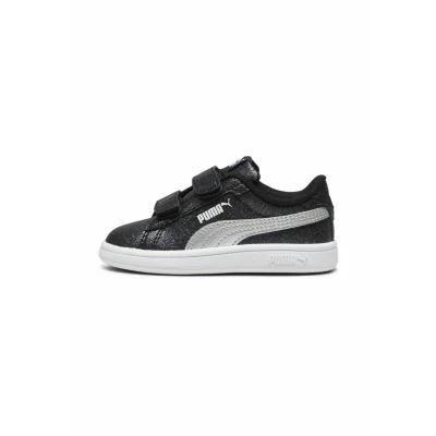Afbeelding van Puma Smash 3.0 Glitz Glam V Inf Baskets pour bébé fille, Noir/argenté/blanc (Black Silver White), 19 EU