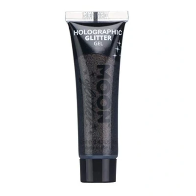 Afbeelding van Moon glitter Holografische gezichts en lichaamsgel, 12 ml, zwart, glitter, gezichtglitter, ml.