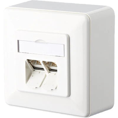 Afbeelding van Metz Connect 1307380002 I Netwerkdoos Opbouw (op muur) CAT 6 2 poorten Zuiver wit