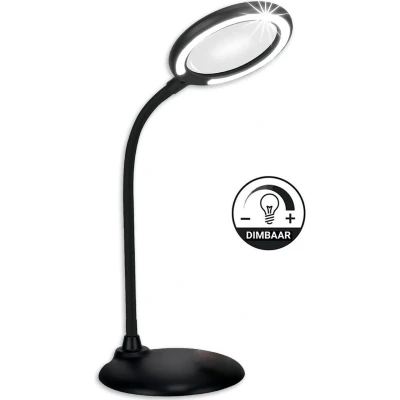 Afbeelding van Loeplamp met LED Verlichting Tafel Zwart Diamond Painting Accesoire Borduren Bureaulamp Vergrootglas: 3X 28LED 46CM
