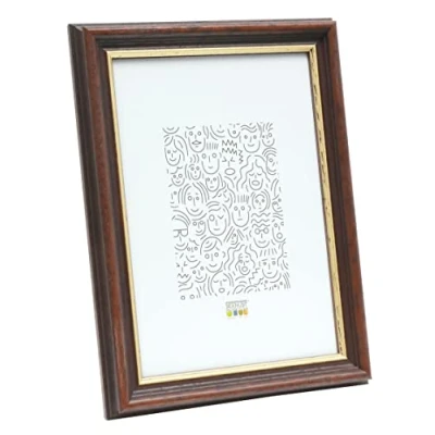 Afbeelding van Deknudt Frames fotolijst S406H2 bruin biesje hout foto 15x20