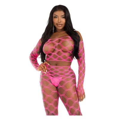 Afbeelding van Leg Avenue Hardcore Net Lingerie set Roze