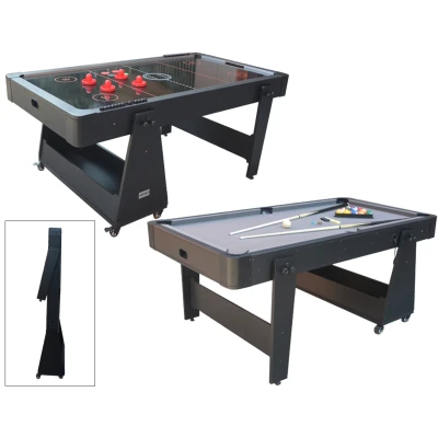 Afbeelding van Airhockey/Pooltafel TopTable Twist 2 1 Max Mobile, Grey Black
