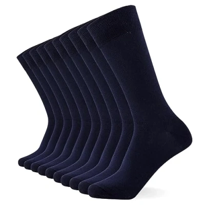 Image de FM London Lot de 10 paires Chaussettes unies pour homme confortables en anthracite, bleu marine et noir coton Conviennent les vêtements travail