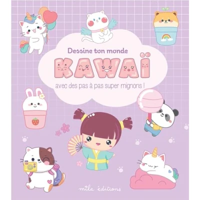 Afbeelding van DESSINE TON MONDE KAWAI AVEC DES PAS A SUPER MIGNONS