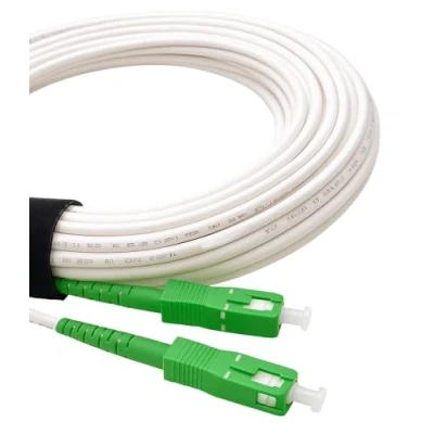 Afbeelding van Elfcam® Glasvezelkabel/verlengkabel {Orange SFR Bouygues} Simplex Monomode SC APC op afscherming en connector zeer betrouwbaar verlies wit, 1 m