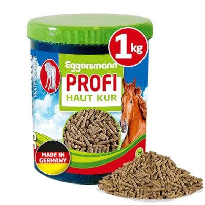 Afbeelding van Eggersmann Profi Skin Kur aanvullend voer voor paarden en pony&#039;s concentraat van werkzame stoffen huidproblemen doos 1 kg