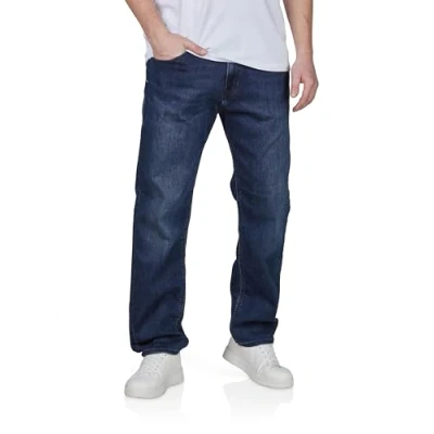 Afbeelding van JACK &amp; JONES JJICLARK Heren Jeans Stretch Lange Rechte Fit Blauw Zwart Maat 30 31 32 33 34 36 38, zwart/blauw (Cb146)