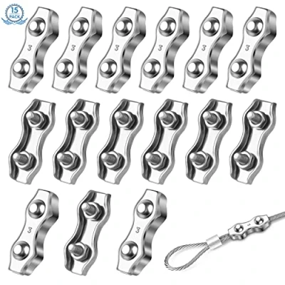 Afbeelding van 15 stuks kabelbinders M3 kabelklemmen van roestvrij staal 304 metalen kabelclips duplex kabelklem voor waslijn industrie