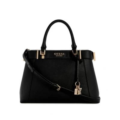 Afbeelding van GUESS Handtas Schoudertas Anadela Satchel Bag Black Zwart