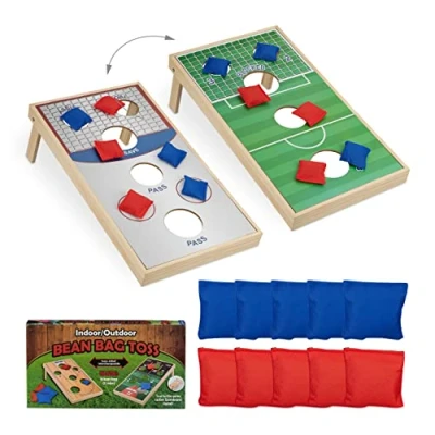 Afbeelding van Relaxdays cornhole werpspel beanbag spel 10 zandzakjes in &amp; outdoor pittenzakspel
