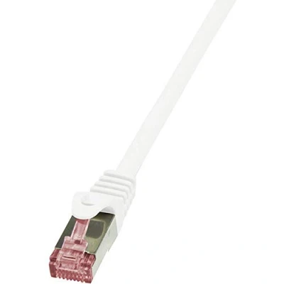 Afbeelding van LogiLink CQ2091S RJ45 Netwerkkabel, patchkabel CAT 6 S/FTP 10.00 m Wit Vlambestendig, Snagless 1 stuk(s)