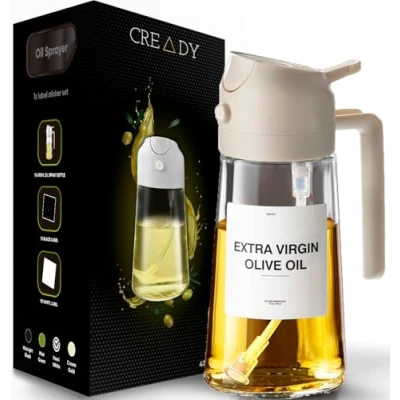 Afbeelding van CREADY Keukenoliespray 470 ml 2 in 1 oliedispenser oliesproeier airfryer spray oliespray