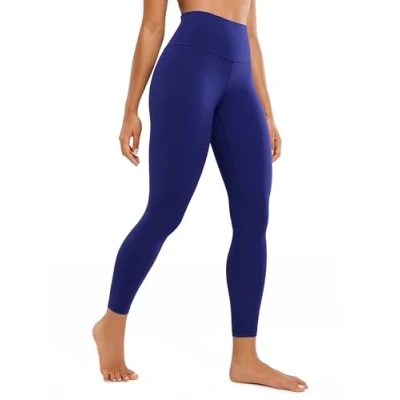 Afbeelding van CRZ YOGA Damespanty, hoge taille, sportlegging, thermische broek met zakken, 71 cm, Leeuwerik Blauw, 40