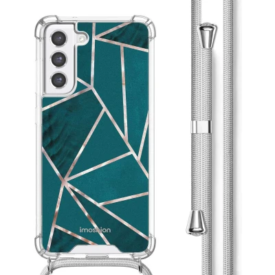 Afbeelding van imoshion Hoesje Geschikt voor Samsung Galaxy S21 FE met Koord Design Meerkleurig / Petrol Green Graphic