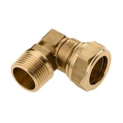 Afbeelding van Bonfix knelkoppeling knie buitendraad 3/4&quot; x 28mm Messing