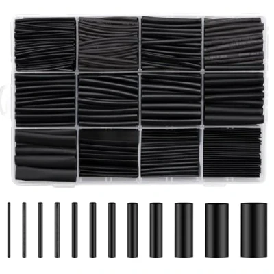 Afbeelding van Carehabi 1000 stuks krimpkousen, waterdicht, zwart, 1 13 mm, voor isolatiekabels en oplaadkabel