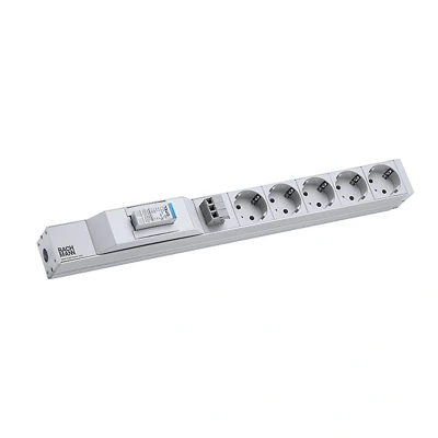 Afbeelding van Bachmann 800.2949 Stekkerdoos 19 inch 5 voudig Grijs Randaarde stekker 1 stuk(s)