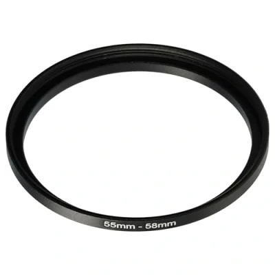 Afbeelding van vhbw Step Up 55mm naar 58mm Adapter voor Camera Lens Zwart Metaal Filter
