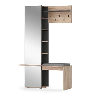 Afbeelding van Vicco Garderobe , Krachtige eik goud/Antraciet, 120 x 190 cm