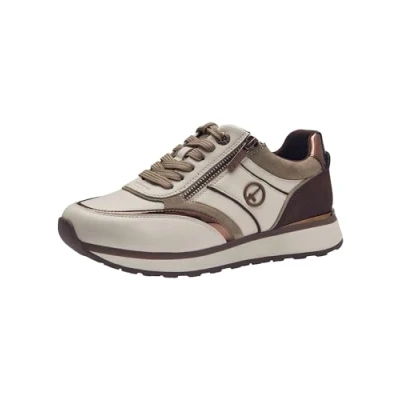 Afbeelding van Tamaris 1 23726 43 damessneakers, Chocolade Comb