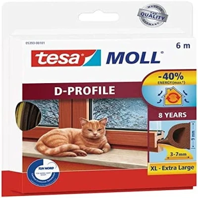 Afbeelding van tesa moll D profiel, 6 m, bruin