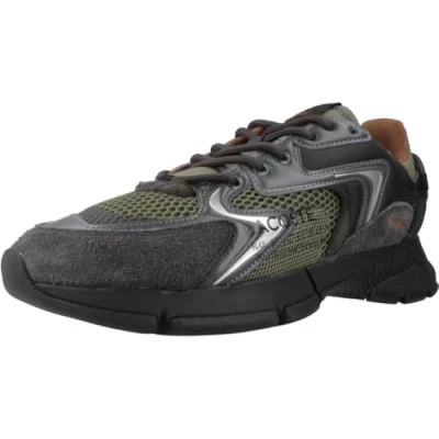 Afbeelding van Lacoste L003 NEO Sneakers laag, Heren, Maat: 41, Dark green/black Leer en textiel