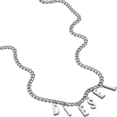 Afbeelding van Diesel heren Schakelketting met logo DX1494040 in de kleur Zilver