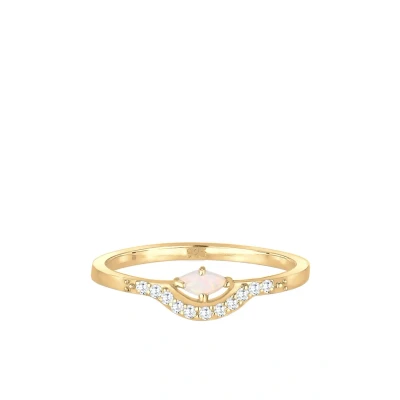 Afbeelding van Elli Ring Dames Vintage Precious met Zirconia Marquise Opal in 925 Sterling Silver