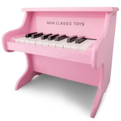 Afbeelding van New Classic Toys Houten Speelgoed Piano Roze Inclusief Muziekboekje