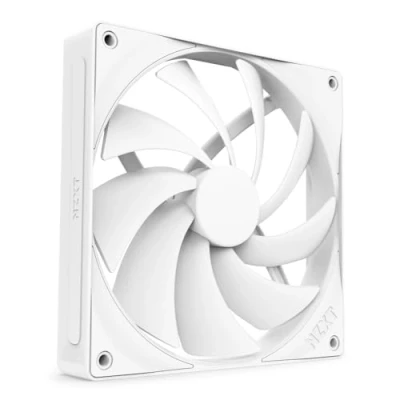 Afbeelding van NZXT F140Q, stille ventilator van 140 mm voor pc behuizing, ingang of uitgang, afgeschuinde structuur geconcentreerde lucht, hydrodynamische lagers, geluidsarm, MLI bediening, wit