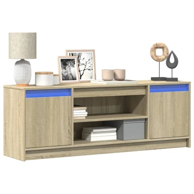 Afbeelding van vidaXL Tv meubel met LED 139,5x34x50 cm bewerkt hout sonoma eikenkleur