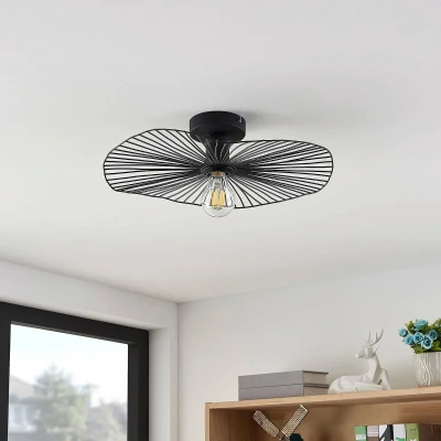 Afbeelding van Lindby plafondlamp 1licht ijzer H: 11 cm E27 mat zwart