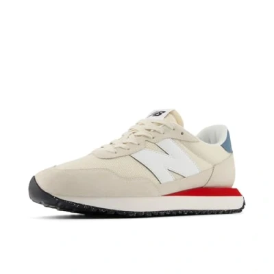 Afbeelding van New Balance MS237V1 Sneakers laag, Maat: 39.5, Beige white Leer en textiel