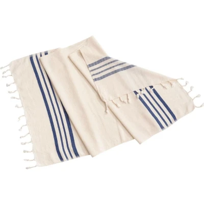 Afbeelding van Gastendoek Krem Sultan Natural Royal Blue van Lalay