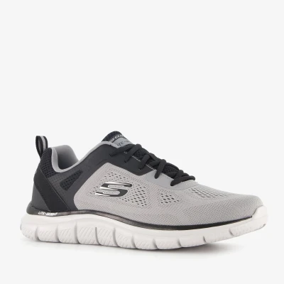 Afbeelding van Skechers Sport Track Sneakers laag grey/black, Heren, Maat: 46, Grey/black Textiel/ synthetisch