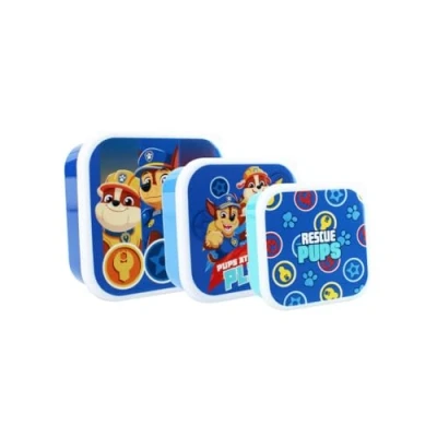 Afbeelding van My sweety pop set van 3 broodtrommels Paw Patrol Broodtrommel Lunchbox Voor kinderen Kleuterschool School Vakantie Maaltijden 11,5 cm Blauw