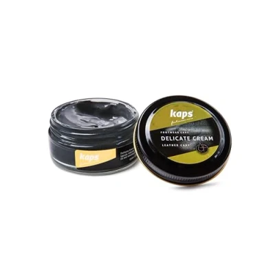 Afbeelding van Kaps Schoencreme schoensmeer verzorgt het leer en geeft glans (115) Donker Grijs 50ml