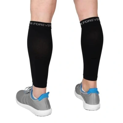 Afbeelding van Compressiekousen voor kuiten, compressiesokken, scheenbeenrails, pijnverlichting bij de mannen, vrouwen en hardlopers, kuitbescherming hardlopen, fietsen, moederschap, reizen, verpleegsters, zwart.